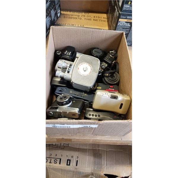 BOX OF VINTAGE FILM CAMERAS