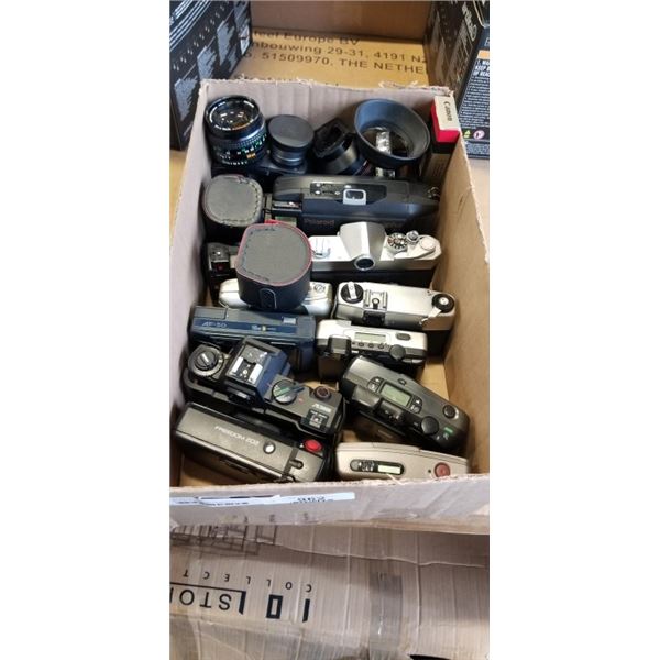 BOX OF VINTAGE FILM CAMERAS