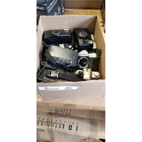 BOX OF VINTAGE FILM CAMERAS