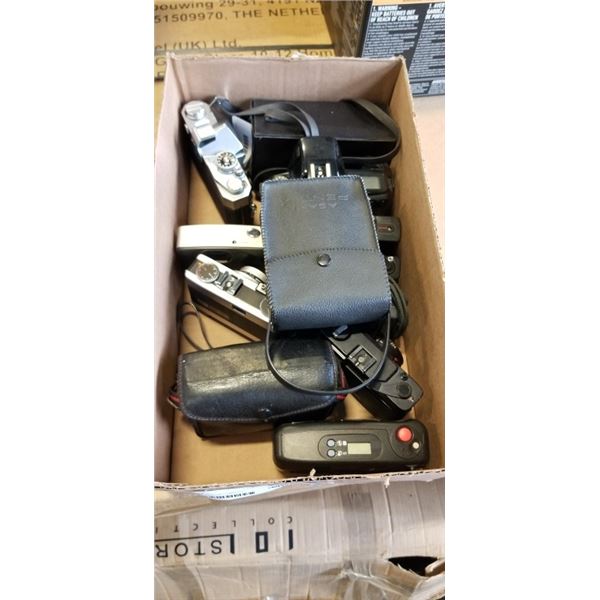 BOX OF VINTAGE FILM CAMERAS
