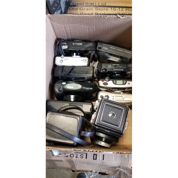 BOX OF VINTAGE FILM CAMERAS