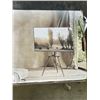 Image 3 : VIVO DARK WALNUT EASEL STUDIO TV STAND WITH SHELF
