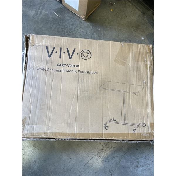 VIVO WHITE PNEUMATIC MOBILE WORK STATION