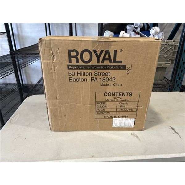 NEW ROYAL MANUAL TYPEWRITER. RED COLOR