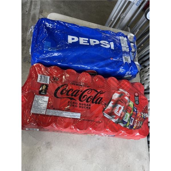 2 FLATS OF SODA, A FEW CANS MAY BE MISSING - PEPSI AND COCA-COLA