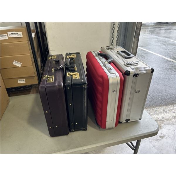 3 LOCKING BRIEFCASES, AND METAL BRIEFCASE