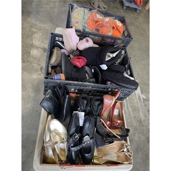 3 BOXES OF ASSORTED SHOES AND SLIPPERS