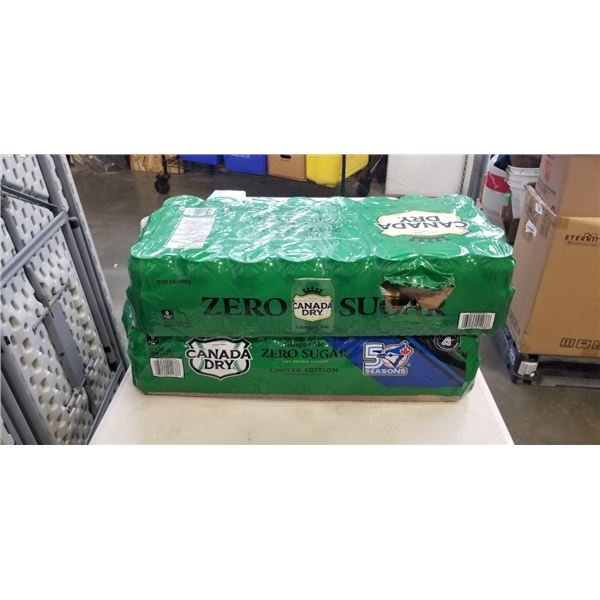 2 FLATS OF GINGER ALE ZERO SODA, A FEW CANS MAY BE MISSING