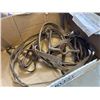 Image 5 : ANTIQUE HORSE BIT, BRIDAL AND BAG OF RABBIT BEDDING
