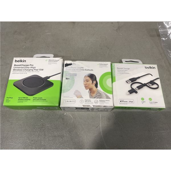 BELKIN BOOSTCHARGE PRO UNIVERSAL EASY ALIGN WIRELESS CHARGIN PAD 15W, BELKIN SOUNDFORM CLEAR FIT OPE
