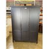 Image 1 : IKEA BLACK FINISH  3 DOOR WARDROBE