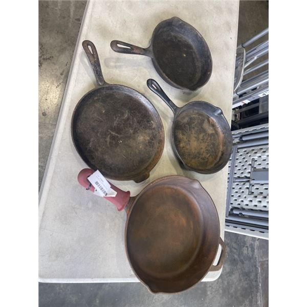 ASSORTED CAST IRON PANS