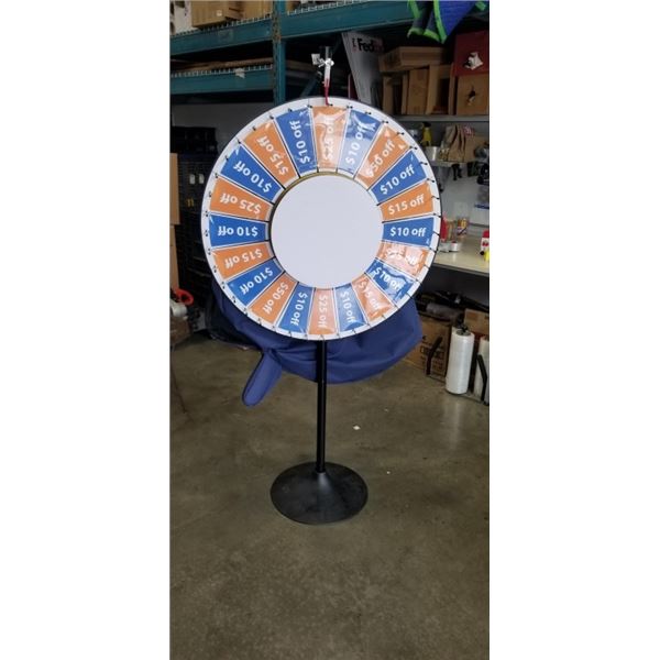 36" DIAMETER SPINNUNG PRIZE WHEEL WITH CARRYING CASE