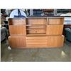 Image 2 : 2 PIECE TEAK DISPLAY CABINET - BACK BOARD AND SUPPORTS TO RAISE TOP PIECE