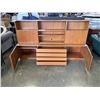 Image 3 : 2 PIECE TEAK DISPLAY CABINET - BACK BOARD AND SUPPORTS TO RAISE TOP PIECE