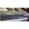 Image 1 : ANTIQUE CURVED LEADED GLASS PANEL 64 INCH LONG 9.5 IN TALL IN MIDDLE