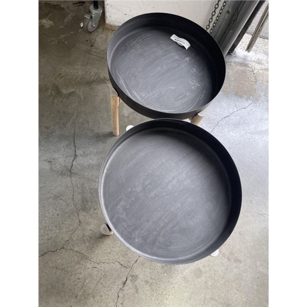 PAIR OF OUTDOOR SIDE TABLES