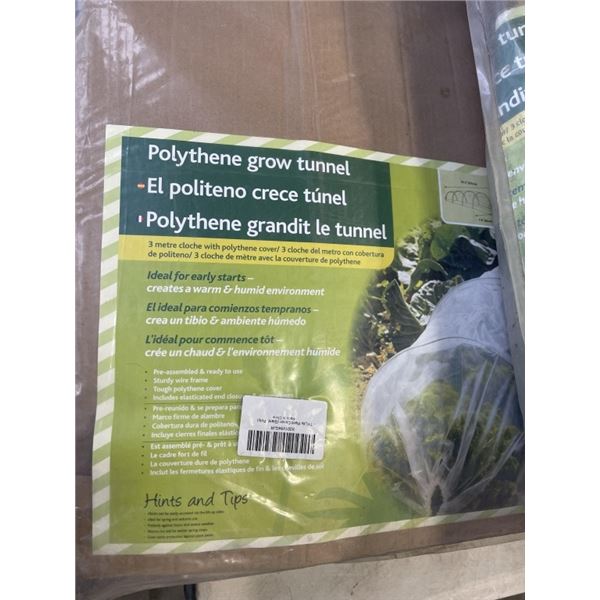 4 POLYTHENE GROW TUNNELS