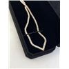 Image 2 : NEW 18K GOLD PLATED 2.5MM PRINCESS CUT SIMULATED DIAMOND (CZ) TENNIS NECKLACE, 18" LONG