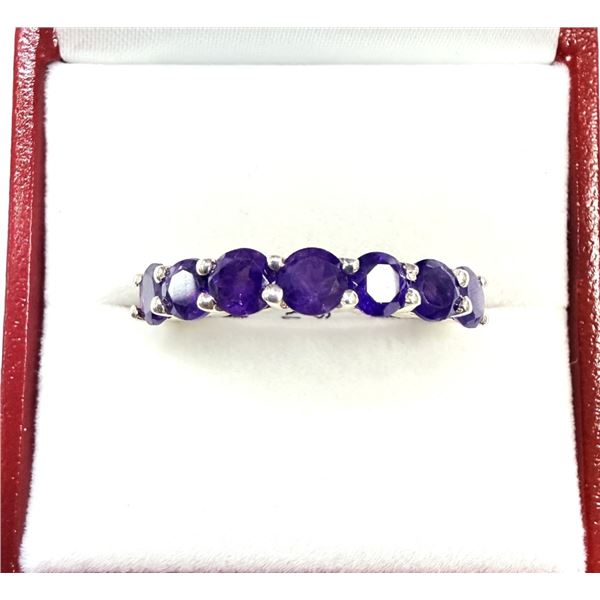 STERLING SILVER NATURAL AMETHYST RING, SIZE 9, W/A $450.00.