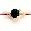 Image 1 : GOLD PLATED STERLING SILVER NATURAL BLACK ONYX AND WHITE TOPAZ RING, SIZE 8.75, W/A $500.00.