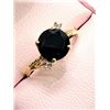 Image 2 : GOLD PLATED STERLING SILVER NATURAL BLACK ONYX AND WHITE TOPAZ RING, SIZE 8.75, W/A $500.00.