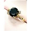 Image 3 : GOLD PLATED STERLING SILVER NATURAL BLACK ONYX AND WHITE TOPAZ RING, SIZE 8.75, W/A $500.00.