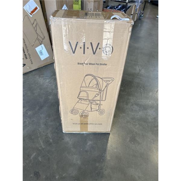 VIVO BLACK FOUR WHEEL PET STROLLER