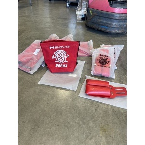 5 NEW IRONWORKER CANVAS BOLT BAGS, HEAVY DUTY AND 4 NEW TOOL POUCH  HOLSTER RETAIL $200 PLUS