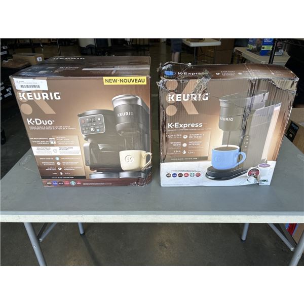 2 KEURIG COFFE MAKERS, ONLINE RETURNS