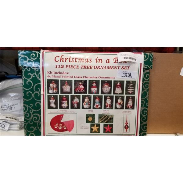 CHRISTMAS IN A BOX 112 PC ORNAMENT SET