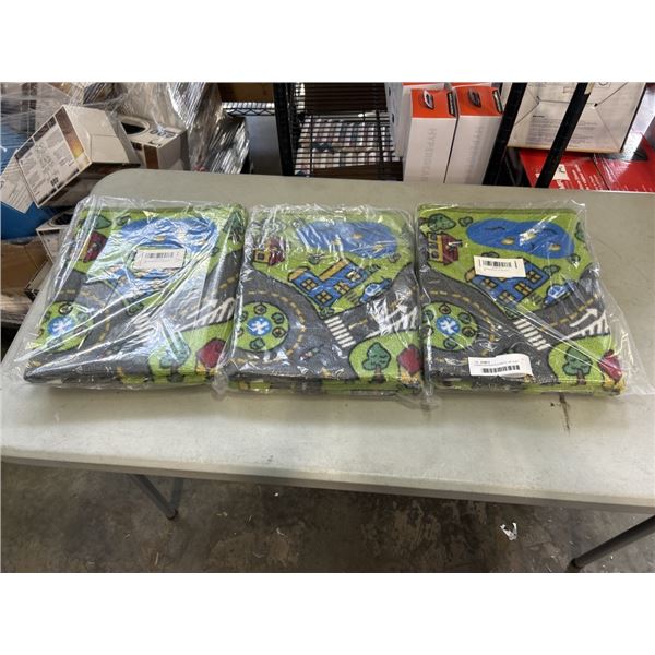 3 NEW KIDS RUG PLAYMATS. 26" X 43"