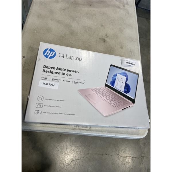 HP STREAM PINK 14 LAPTOP, 8GB RAM, 14 INCH DISPLAY, INTEL CELERON WINDOWS 11 IN S MODE