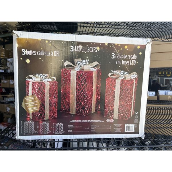 3 LED CHRISTMAS GIF BOX YARD ORNAMENTS