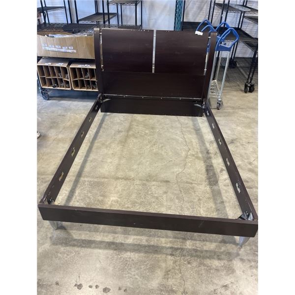 DARK FINISH DOUBLE SIZE BED FRAME