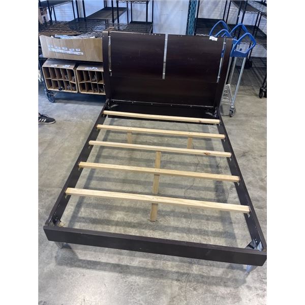 DARK FINISH DOUBLE SIZE BED FRAME