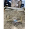 Image 4 : MODERN GOLD AND GLASS BAR CART