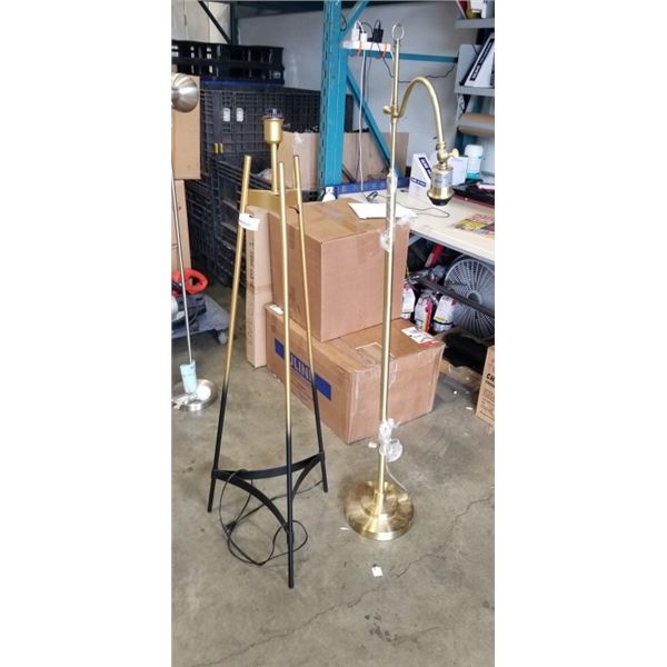 2 GOLD TONE FLOOR LAMPS