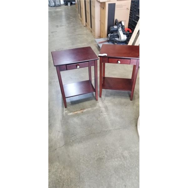 PAIR OF 1 DRAWER SIDE TABLES