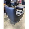 Image 4 : MODERN BLACK LEATHER HIGBACK ACCENT CHAIR
