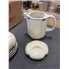 Image 2 : MADE IN GERMANY TEA SETTING - 8 CUPS AND SAUCERS, AND COFFEE POT W/ LID