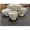 Image 2 : LOT OF MINTON CHINA - BALA PLATTER AND SERVING DISH, VANESSA CUPS, SAUCERS, CREAM, AND SUGAR