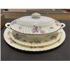 Image 4 : LOT OF MINTON CHINA - BALA PLATTER AND SERVING DISH, VANESSA CUPS, SAUCERS, CREAM, AND SUGAR