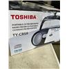 Image 2 : TOSHIBA PORTABLE CD BOOMBOX W/ AM/FM RADIO TUNER - TESTED WORKING, RETAIL $119