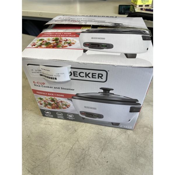 BLACK AND DECKER RICE COOKER - TESTED WORKING