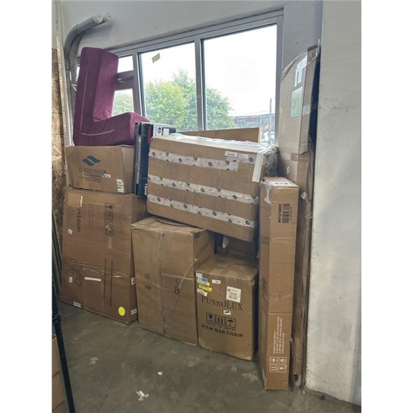 LOT OF WAYFAIR RETURNS, FREIGHT DAMAGE, MISSING PIECES, MUST TAKE ALL
