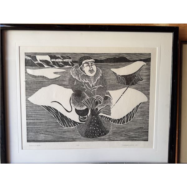 Mary Okheena Linocut “Outside of Naoyat”