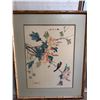 Image 1 : Framed Asian Floral and Bird Print 22x27in