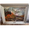 Image 2 : Framed Fall Landscape Oil Painting