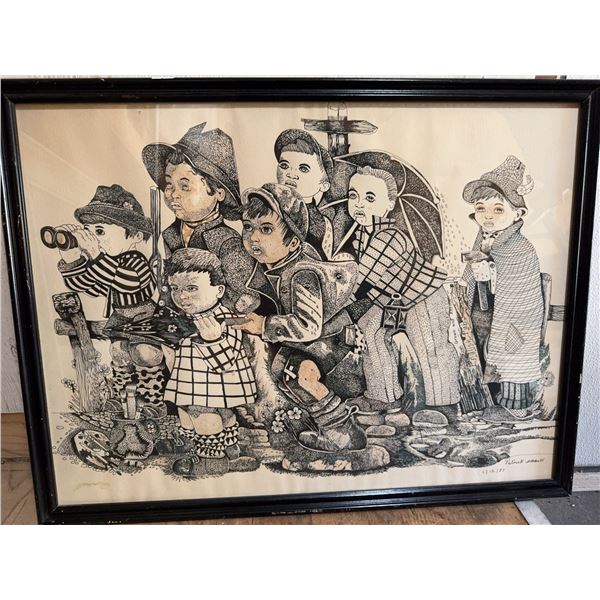 Patrick Albert Drawing of Children, 1987